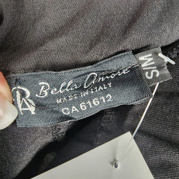 Bella Amore Made In Italy Black Straight Leg Cropped Pants Size S/M - Picture 8 of 10